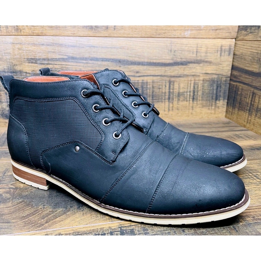 Ferro Aldo Boots Mens 12‎ Blaine Black Cap Toe Lace Up Casual Chukka